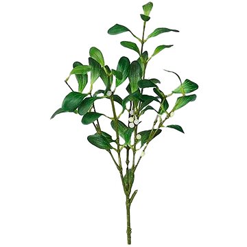 

LAALU Vánoční dekorace - větvička jmelí s bobulemi, zelená, 53 cm