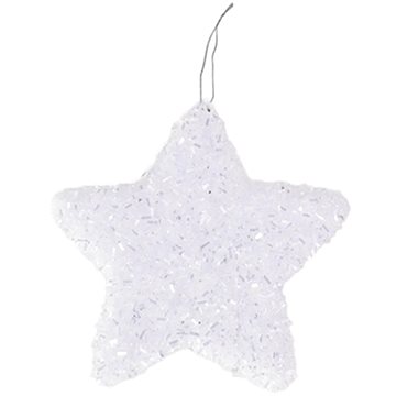 

LAALU Vánoční ozdoby - hvězda, bílá s glitery, 10 cm