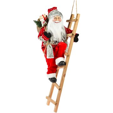 

LAALU Vánoční dekorace - santa s žebříkem, červený, 65 cm