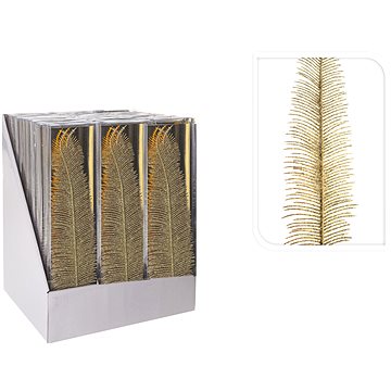 

LAALU Sada 3 ks dekorací: Větvička champagne s glitry peří 3,2 x 7,5 cm
