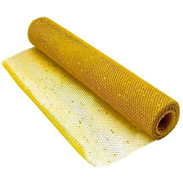 

LAALU Vánoční dekorace - role síťoviny se třpytkami, zlatá, 36 cm x 500 cm