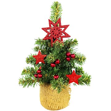 

LAALU Vánoční stromek zdobený v květináči - TINY 6, 24 ks ozdob, 25 cm
