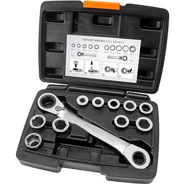 

EXTOL PREMIUM Klíč ráčnový tvarovaný a vložky, sada 11ks, 8-19mm, 8816343