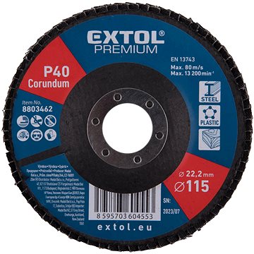 

EXTOL PREMIUM Kotouč lamelový šikmý korundový 115mm, P40, 8803462