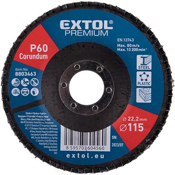 

EXTOL PREMIUM Kotouč lamelový šikmý korundový 115mm, P60, 8803463