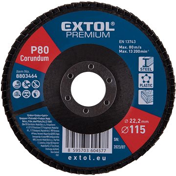 

EXTOL PREMIUM Kotouč lamelový šikmý korundový 115mm, P80, 8803464