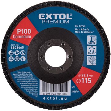 

EXTOL PREMIUM Kotouč lamelový šikmý korundový 115mm, P100, 8803465