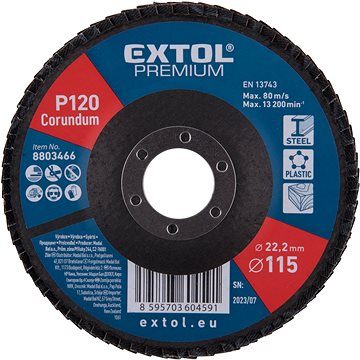

EXTOL PREMIUM Kotouč lamelový šikmý korundový 115mm, P120, 8803466