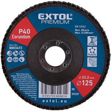 

EXTOL PREMIUM Kotouč lamelový šikmý korundový 125mm, P40, 8803472