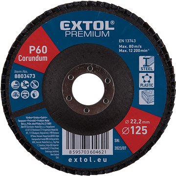 

EXTOL PREMIUM Kotouč lamelový šikmý korundový 125mm, P60, 8803473