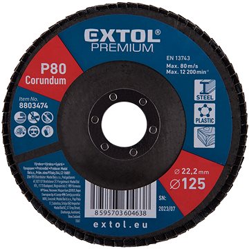 

EXTOL PREMIUM Kotouč lamelový šikmý korundový 125mm, P80, 8803474