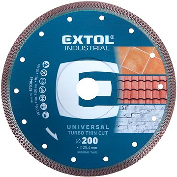 

EXTOL INDUSTRIAL kotouč diamantový řezný, O 200x25,4x2mm, 8703046