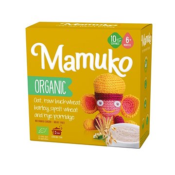 

Mamuko Dětská bio kaše zelená pohanka, ječmen, špalda, žito, oves 200 g