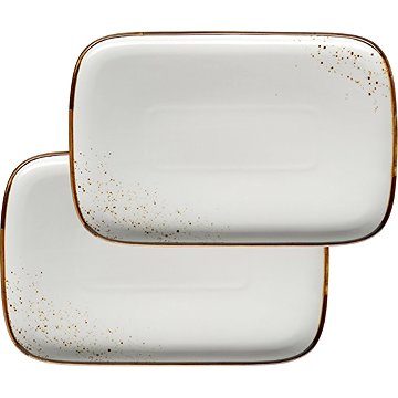

Mäser Sada obdélníkových talířů 2 ks 30 × 20 cm, bílá s hnědými tečkami PINTAR