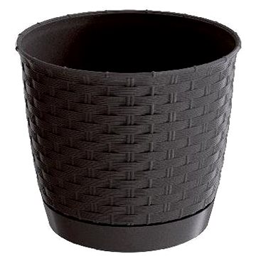 

PROSPERPLAST Květináč s miskou RATOLLA ROUND 19, výška 16.5 cm, objem 2.8 l, tmavě hnědá