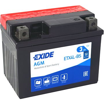 

EXIDE ETX4L-BS, 12V, 4Ah, 50A