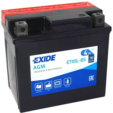 

EXIDE ETX5L-BS, 12V, 4Ah, 70A