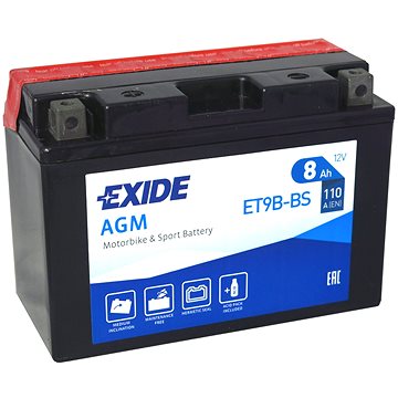 

EXIDE ET9B-BS, 12V, 8Ah, 110A