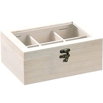 

KESPER Box na čaj, bambus bílá glazura, 21,5 × 9 × 16 cm
