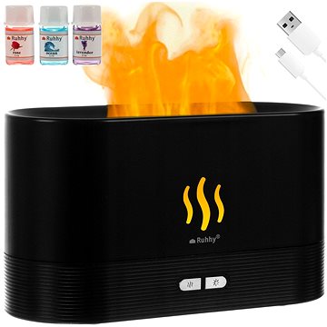 

Ruhhy 22542 Zvlhčovač vzduchu aroma s LED podsvícením, 3 x olej, 180 ml, černá
