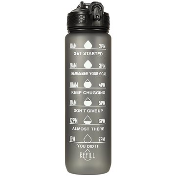 

KIK KX4398 Láhev na vodu s denním pitným režimem 1000 ml černá