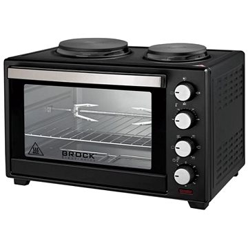 

Brock Elektrická horkovzdušná trouba 60 l s grilem a dvouplotýnkovým vařičem, 3600 W