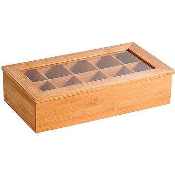 

Kesper Organizér na čaje 10 přihrádek, 36 × 20 × 9 cm, bambus