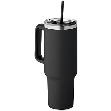 

Scortland Láhev na pití s brčkem Nordic Tumbler černá, nerez, 1200 ml s brčkem