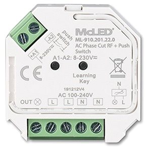 

McLED RF přijímač do krabičky pro spínání svítidel, max. 400W/230VAC