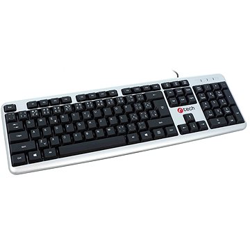 

C-TECH KB-102 USB slim, stříbrno-černá - CZ/SK
