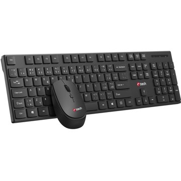 

C-TECH WLKMC-03, bezdrátový set, černý, USB - CZ/SK