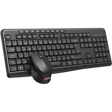 

C-TECH WLKMC-04, bezdrátový set, černý, USB - CZ/SK