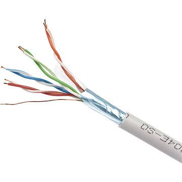 Gembird, drát, CAT5E, FTP, CCA, 305m/box šedý - Síťový kabel