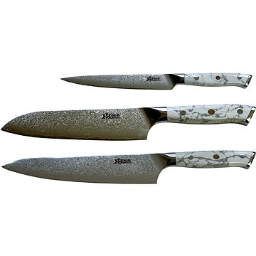 

MaceMaker White Stone SanMai Kuchyňské nože 3 ks