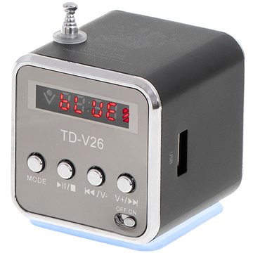 

KIK Dobíjecí přenosné rádio Bluetooth LCD reproduktor TD-V26 šedé KX5773
