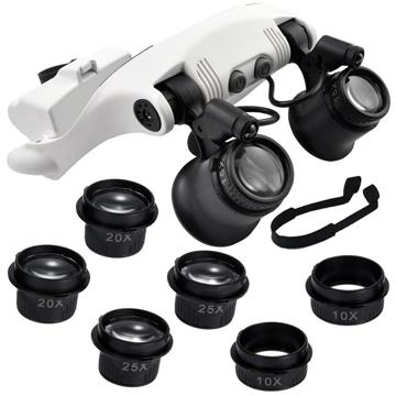 

Verk 09139 Hodinářské brýle, LED, 10 ×, 15 ×, 20 ×, 25 ×