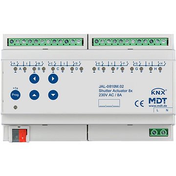 

MDT Technologies Žaluziový aktor pro 8 motorů, 8M, 10A, 230VAC, s měřením délky jízdy