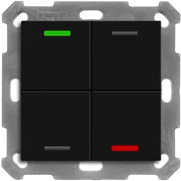 

MDT Technologies KNX 4tlačítko 55x55 mm, RGBW LED, matná černá