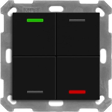 

MDT Technologies KNX 4tlačítko 55x55 mm, RGBW LED, matná černá, měření teploty