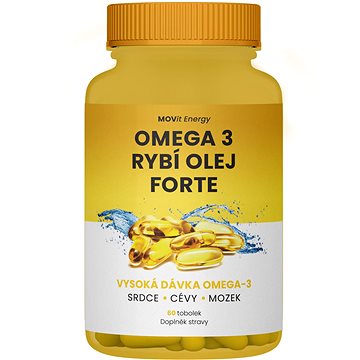MOVit Omega 3 Rybí Olej FORTE, 315 mg EPA, 245 mg DHA, 60 tobolek - Omega 3