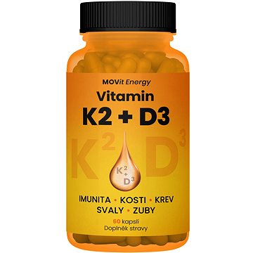 MOVit Vitamin K2 120 µg + D3 1000 I.U. 25 µg, 60 cps. - Vitamín K2