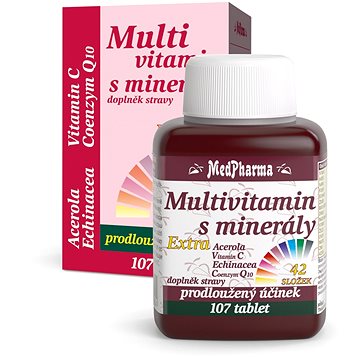 

MedPharma Multivitamin s minerály 42 složek, extra C + Q10, 107 tablet