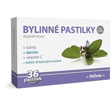 

MedPharma Bylinné pastilky - šalvěj, ženšen, vitamin C - 36 ks