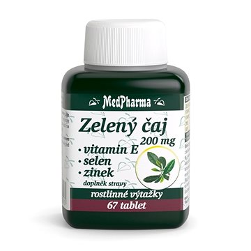 

MedPharma Zelený čaj 200 mg + Vit. E + Se + Zn - 67 tbl.