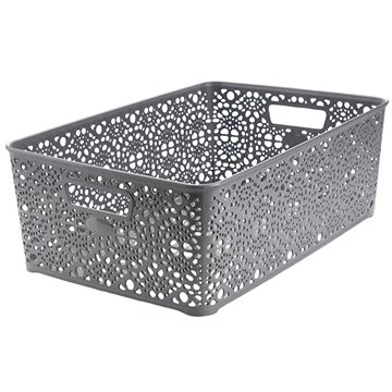 

Mega Plast, Košík MONAKO XL, 14 × 39 × 27 cm, šedá metalíza