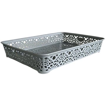 

Mega Plast, Košík MONAKO M, 6 × 36 × 27 cm, šedá metalíza