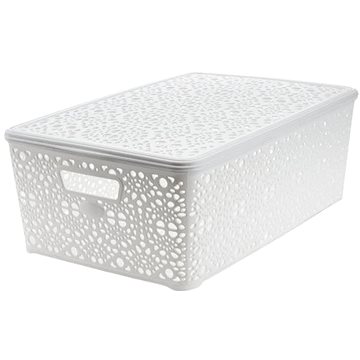 

Mega Plast, Košík MONAKO XL s víkem, 14,5 × 40,3 × 27 cm, bílý