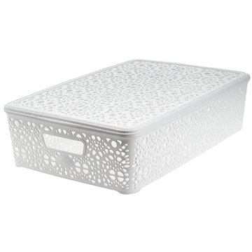 

Mega Plast, Košík MONAKO L s víkem, 10,2 × 40,3 × 27 cm, bílý