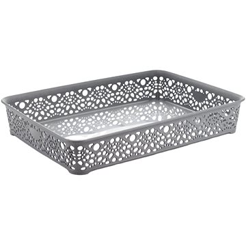 

Mega Plast, Košík MONAKO S, 6 × 26 × 20 cm, šedá metalíza