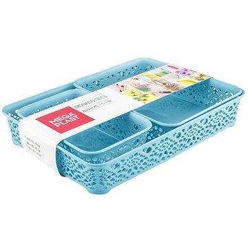 

Mega Plast, Set košíky MONAKO XS + S + M, 6,5 × 36 × 27 cm, světle modrý